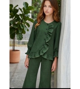 Conjunto pantalón antelina verde oliva