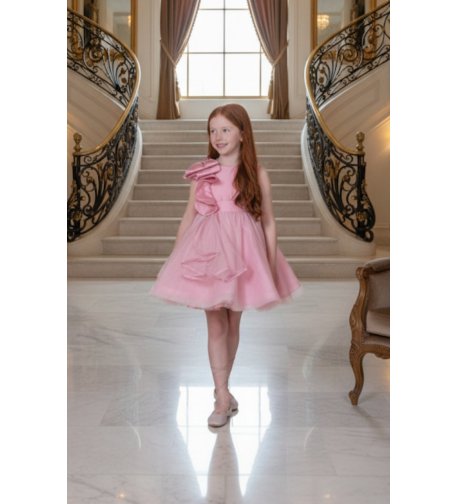 Vestido EXCLUSIVO tul y seda ROSA
