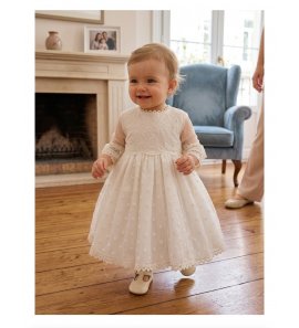 Vestido BEBÉ ceremonia+braguita aguamarina
