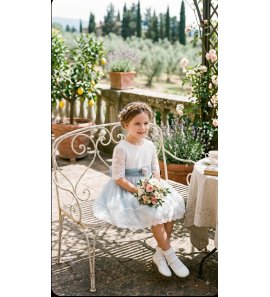 Vestido ROMÁNTICO m/f tul oceano