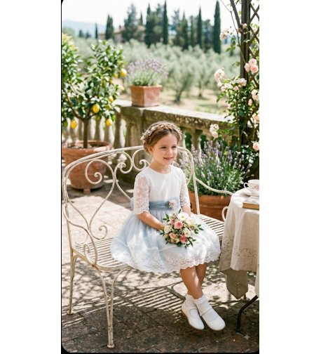 Vestido ROMÁNTICO m/f tul oceano
